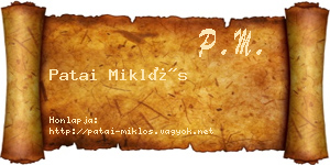 Patai Miklós névjegykártya
