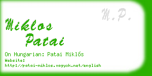 miklos patai business card