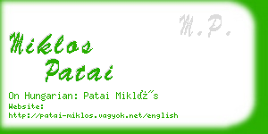 miklos patai business card